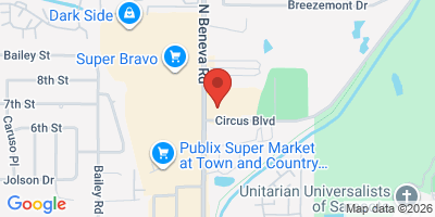 Map showing location of Hot Sands Oasis Tiki Bar and Grill