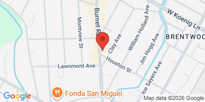 Map showing location of Little Woodrow's Burnet