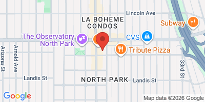 Map showing location of Pretzels & Pints
