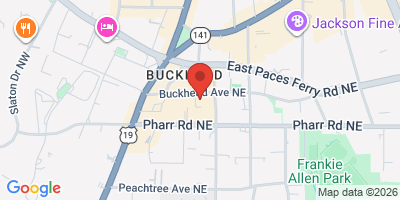 Map showing location of Fado Irish Pub (Buckhead)