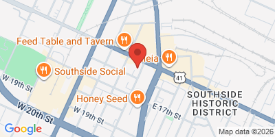 Map showing location of Five Wits Brewing