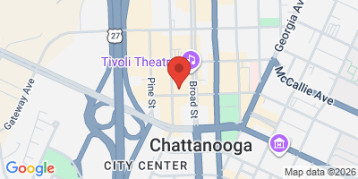 Map showing location of Chattanooga Brewing Co.