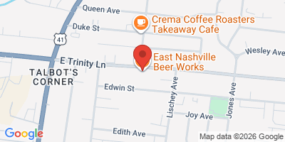 Map showing location of East Nashville Beer Works