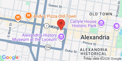 Map showing location of Alexandria Bier Garden