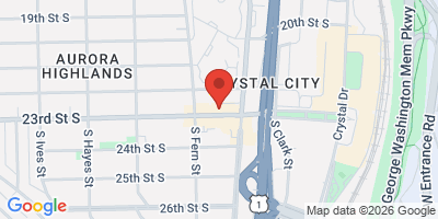 Map showing location of Crystal City Sports Pub
