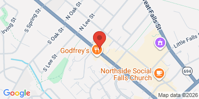 Map showing location of Solace Falls Church
