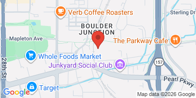 Map showing location of SkyBox Bar & Cafe (Boulder Indoor Soccer)
