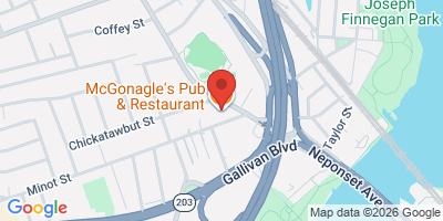 Map showing location of McGonagle’s Pub & Restaurant