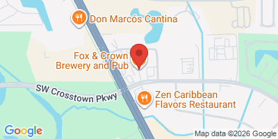 Map showing location of Fox & Crown Brewery and Pub