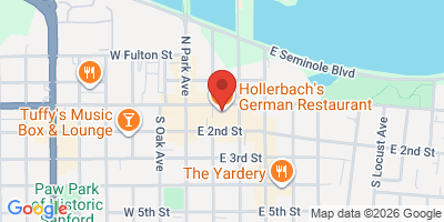 Map showing location of Hollerbach's German Restaurant