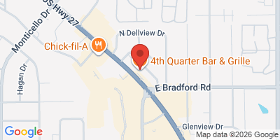 Map showing location of 4th Quarter Bar & Grille