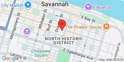 Map showing location of Savannah Taphouse