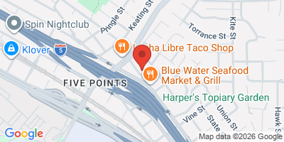 Map showing location of Shakespeare Pub & Grille
