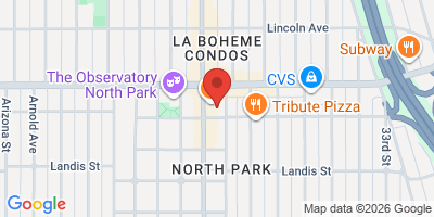 Map showing location of Pretzels & Pints