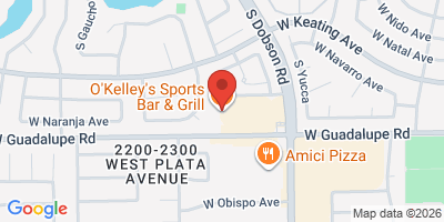 Map showing location of O'Kelley's Sports Bar & Grill