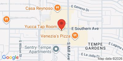 Map showing location of Yucca Tap Room