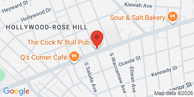 Map showing location of The Cock N' Bull Pub