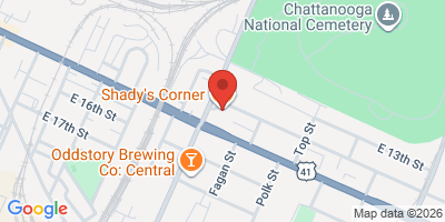 Map showing location of Shady's Corner