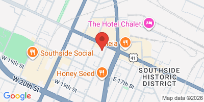 Map showing location of Five Wits Brewing