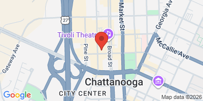 Map showing location of Chattanooga Brewing Co.