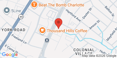 Map showing location of Dom's Dive Bar