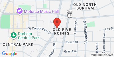 Map showing location of Durham Beer Garden
