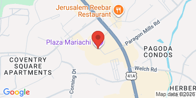 Map showing location of Plaza Mariachi