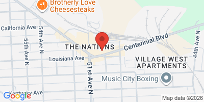 Map showing location of Southern Grist - Nations (West Nashville)