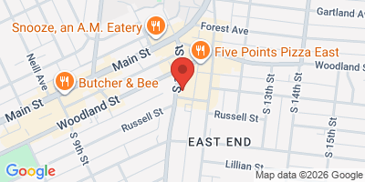Map showing location of BoomBozz Craft Pizza