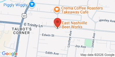 Map showing location of East Nashville Beer Works