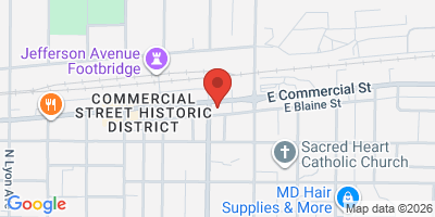 Map showing location of 504 E Commercial St