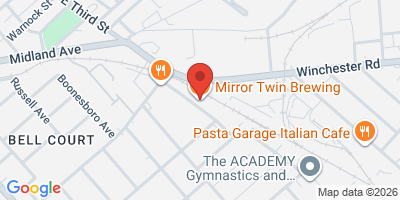 Map showing location of Mirror Twin Brewing