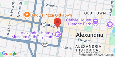 Map showing location of Alexandria Bier Garden