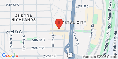 Map showing location of Crystal City Sports Pub