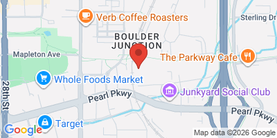 Map showing location of SkyBox Bar & Cafe (Boulder Indoor Soccer)
