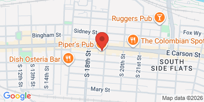Map showing location of Piper's Pub