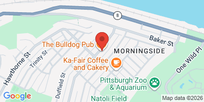 Map showing location of The Bulldog Pub