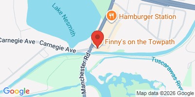 Map showing location of Finnys on the Towpath