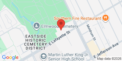 Map showing location of Detroit City Clubhouse