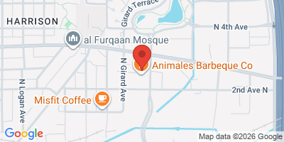 Map showing location of La Dona Cerveceria