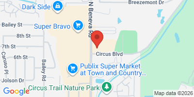 Map showing location of Hot Sands Oasis Tiki Bar and Grill