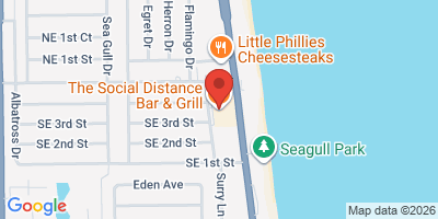 Map showing location of Social Distance Bar & Grill