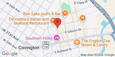 Map showing location of Covington Beer Garden