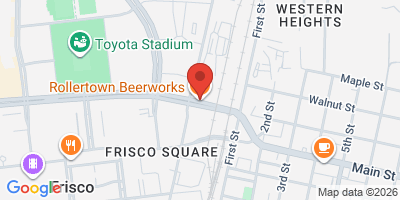Map showing location of Rollertown Beerworks