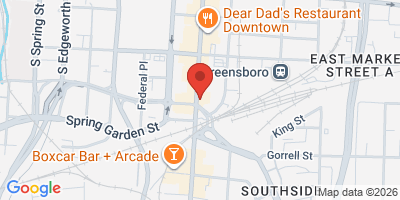 Map showing location of Natty Greene's Pub and Brewing Co