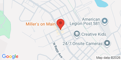 Map showing location of Tiny's Pub & Grill