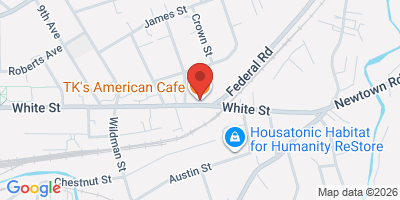 Map showing location of TK's American Cafe