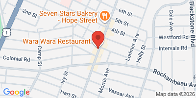 Map showing location of Hope Street Pizza and Family Restaurant