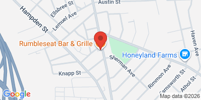 Map showing location of Rumbleseat Bar & Grille