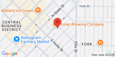 Map showing location of Aslan Brewing Company